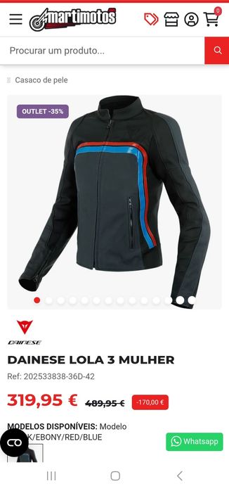 Casaco pele Dainese Lola 3 Lady - Novo