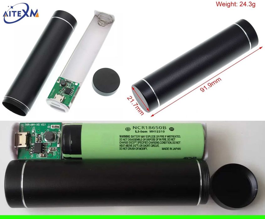 Якісний корпус павербанка PowerBank, під 1 або 2 акумулярори 18650