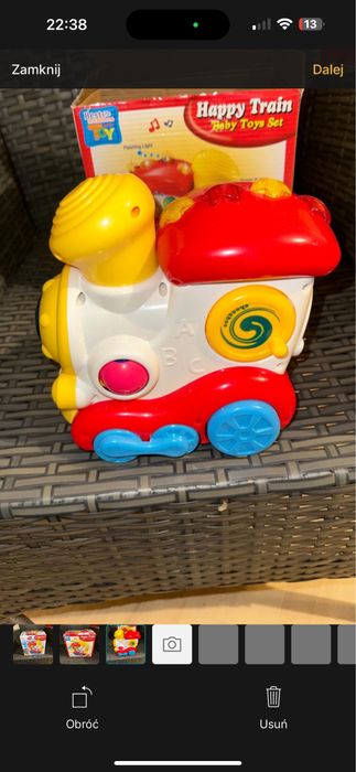 Szczęśliwy pociąg  zabawka muzyczna  interaktywna
