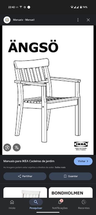 4 cadeiras jardim IKEA Angso