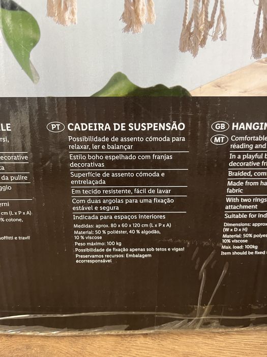 baloiço/cadeira de teto NOVA