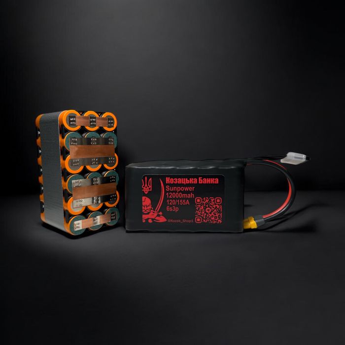 Акумулятор для FPV (ФПВ) дрону 6s3p Li-Ion Sunpower, 12000mAh