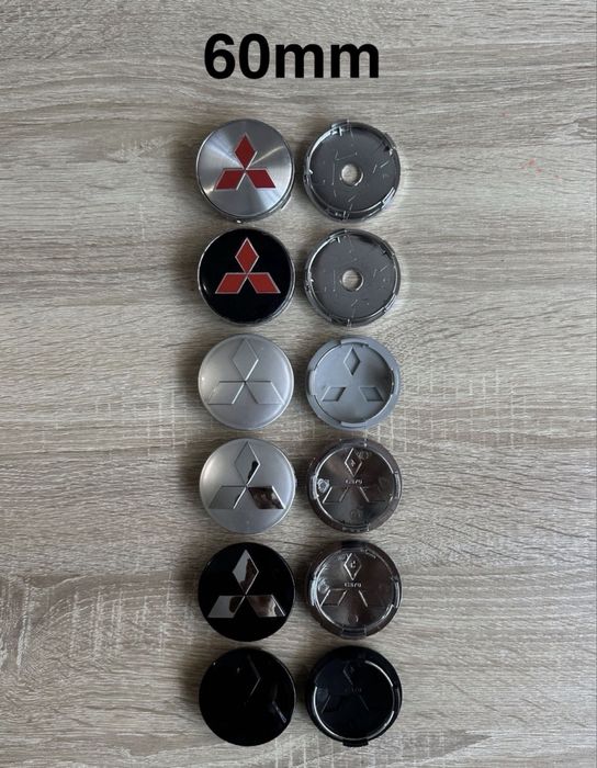 Conjunto 4 Centros Tampas Jantes Mitsubishi 56mm 60mm 65mm 68mm 75mm 81mm
