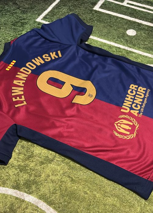 FC Barcelona 145-155cm komplet Lewandowski koszulka + spodenki