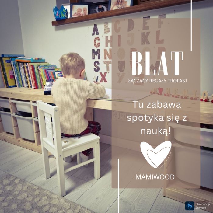 Blat łączący regały trofast / biurko dla dziecka 50cm