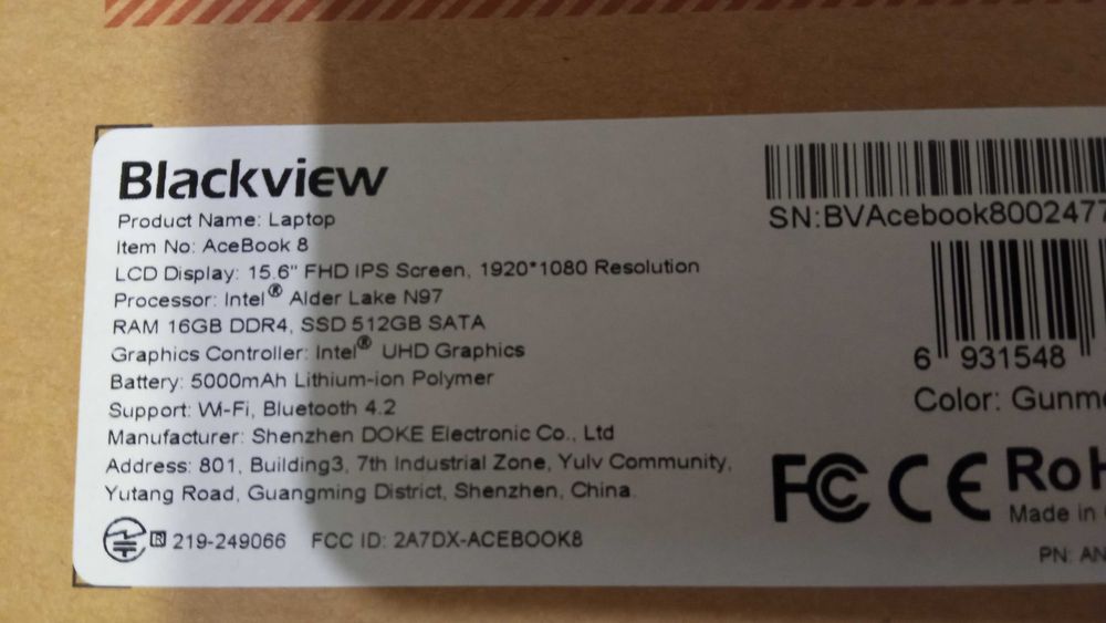 Blackview Acebook 8