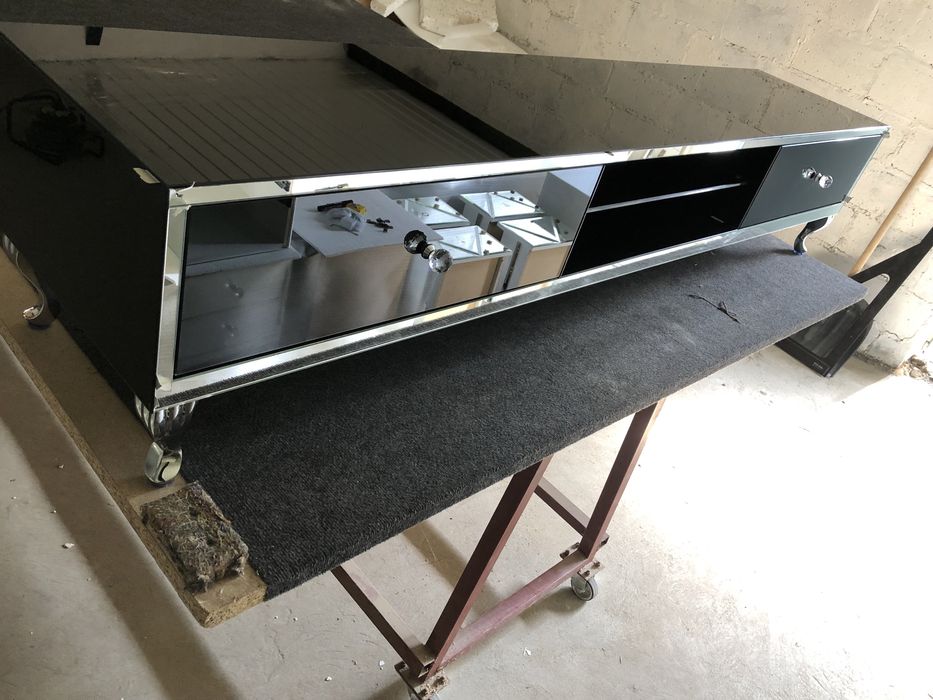 Szafka pod telewizor, komoda Rtv dluga , czarna, glamour, ludwik!!!