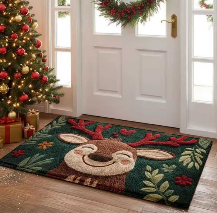 Придверний килимок з новорічним малюнком .