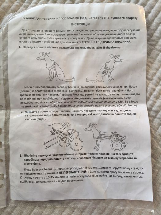Інвалідний візок для собак