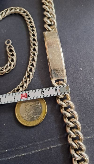 Corrente relogio e pulseira prata