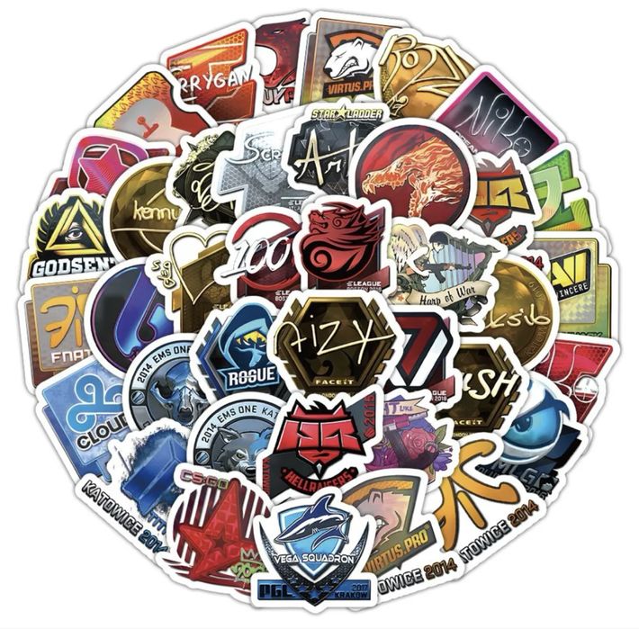 Наліпки стікери cs go, cs2, counter strike 103 шт
