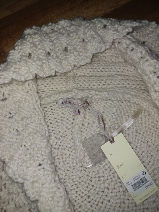 Sweter beżowy S kardigan 36 nowy wełna next damski