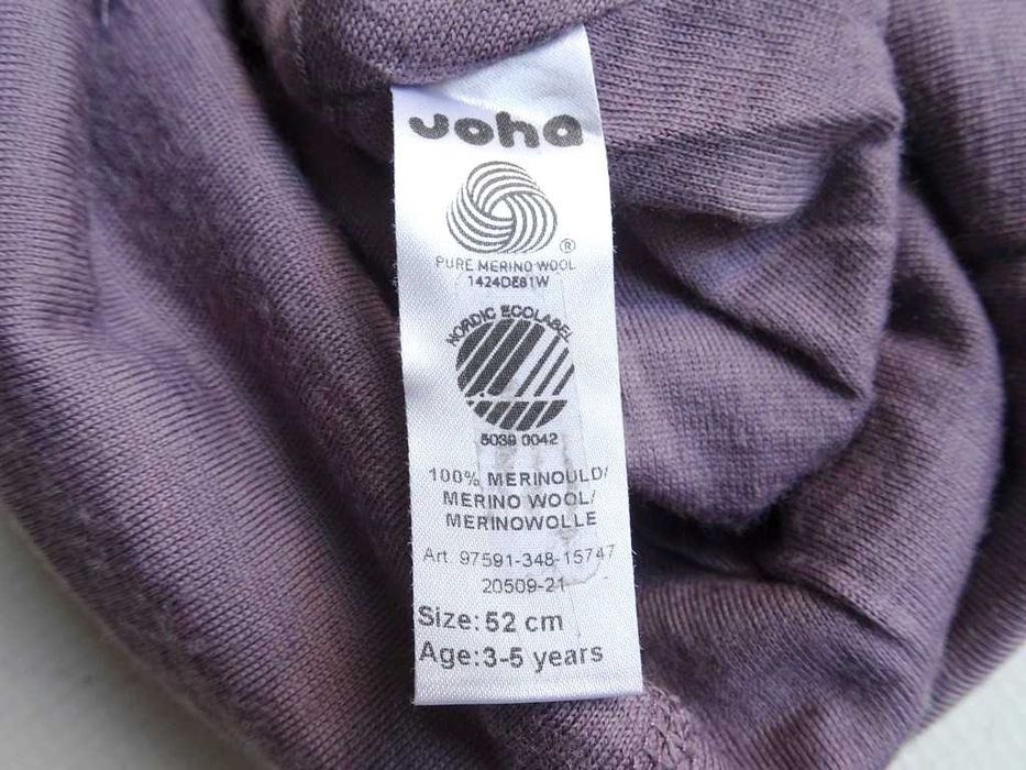 Joha czapka merino wool . r. 52  / 3-5 lat  super stan