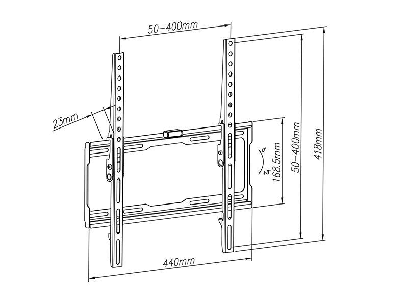 Uchwyt TV LCD HQ 32"-55" SLIM pochylny, Blow