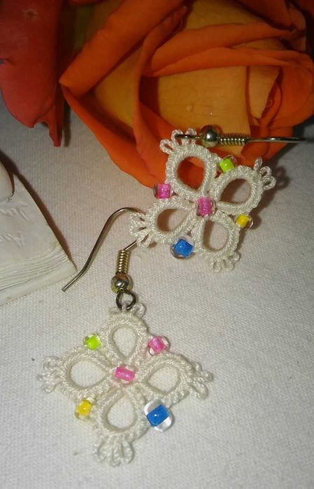 Kolczyki frywolitkowe 3