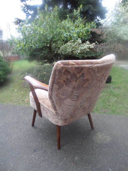 piękny designerski fotel patyczak z podłokietnikami stan bdb