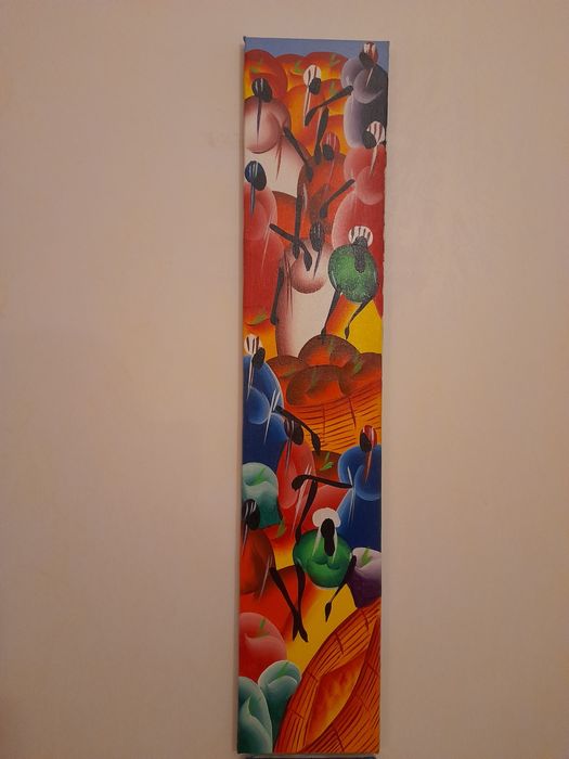 Conjunto de dois quadros em tela pintado à mão. tela pintado à mão.
