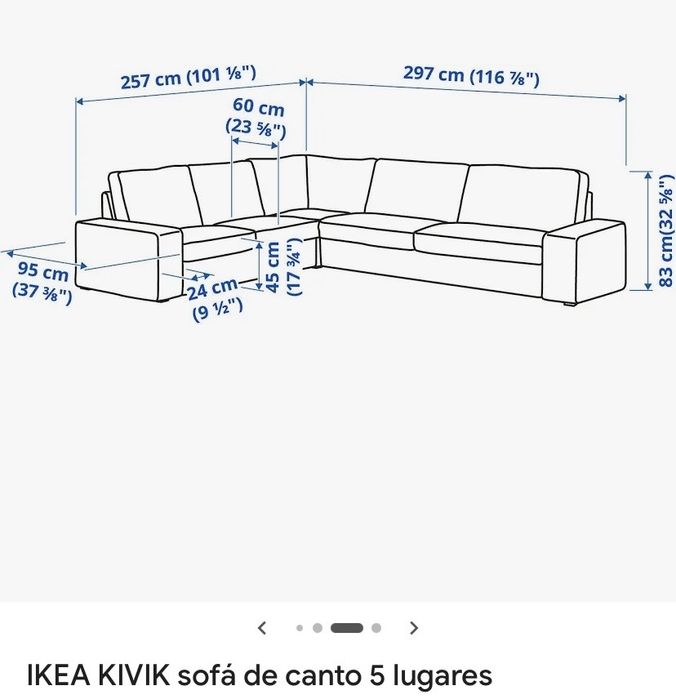 Sofá  Kivik de canto 5 lugares