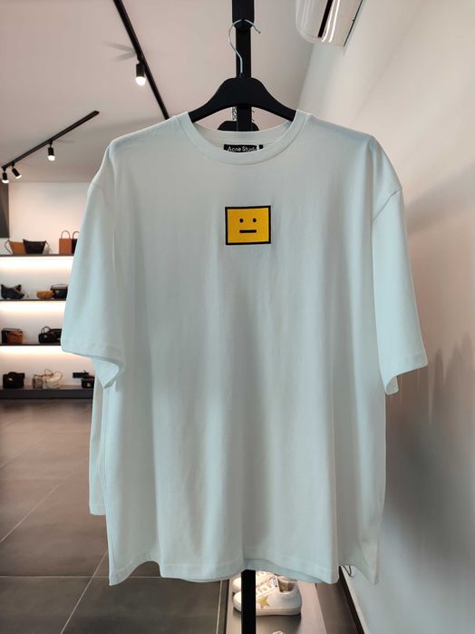 Футболка Acne Studios Face Stretch-Cotton T-Shirt White