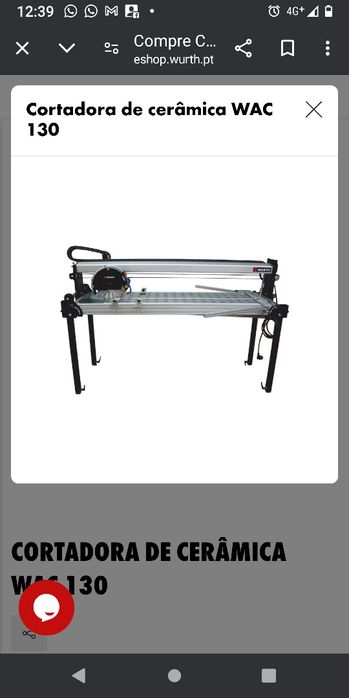 Wurth Máquina corte cerâmica com água