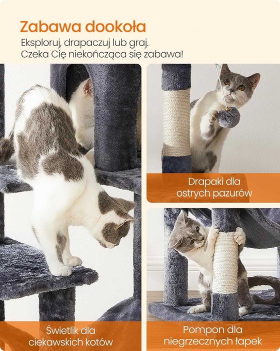 Drapak domek legowisko słupek dla kota duzy XXL NOWY kot