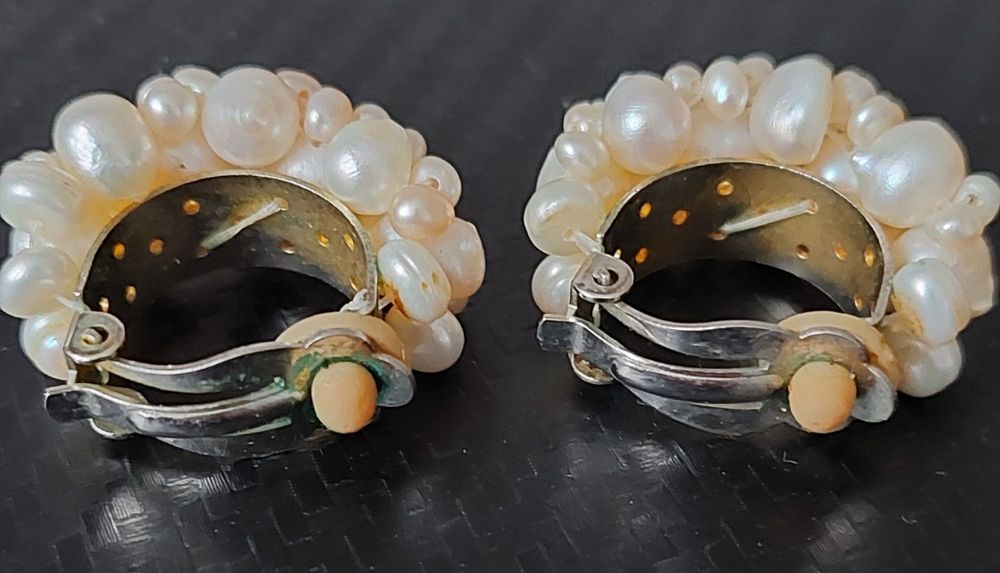 Klipsy perłowe biale