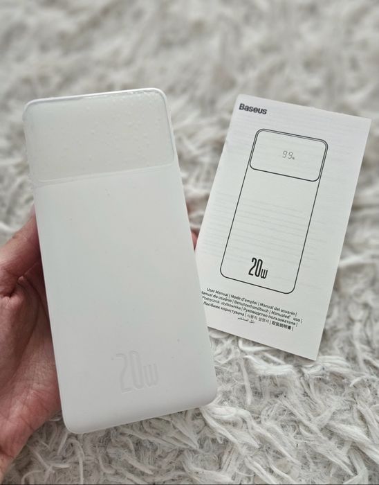 Powerbank Baseus biały z wyświetlaczem 20000 mAh 20 W !