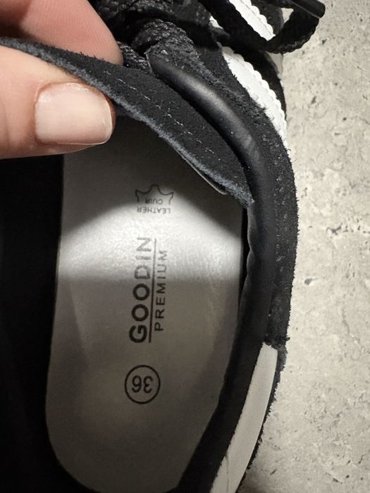 Skórzane sneakersy Goodin 36 czarne