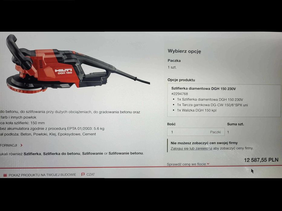 HILTI DGH150 - Szlifierka do betonu - PROMOCJA