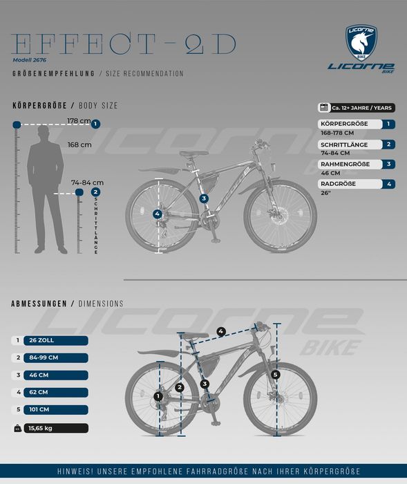 Niemiecki rower górski MTB EFFECT PREMIUM 26 ALU rama TARCZE