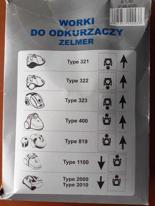 Invest worki do odkurzacza Zelmer 4szt. + filtr iz-49 4020