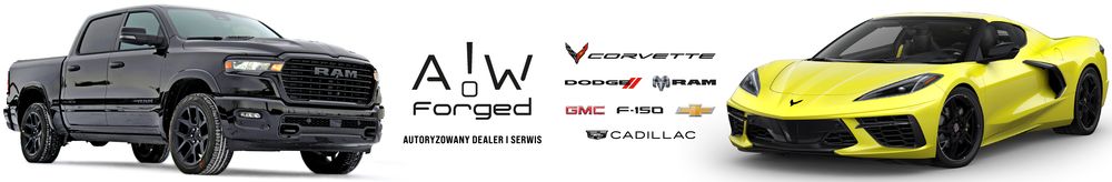 A!W Forged Autoryzowany Dealer i Serwis Corvette, Dodge, RAM, Ford F-150 top banner