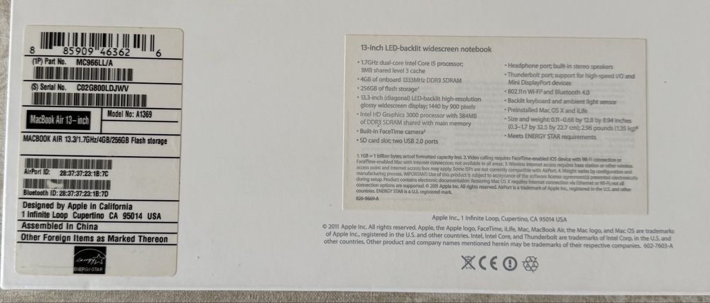 Продам MacBook Air 13 2013 i5 4/256 Gb