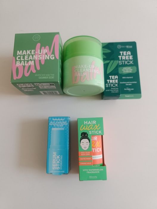 Cleansing Balm, Tea tree stick, Serum Stick, Hair wax stick arbuz Action