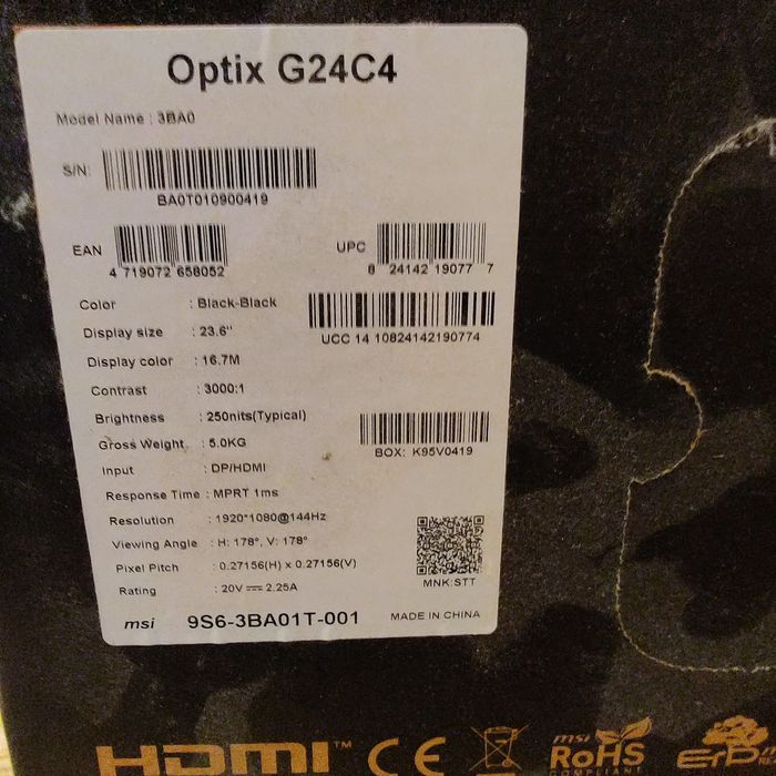 Монитор MSI Optic G24C4