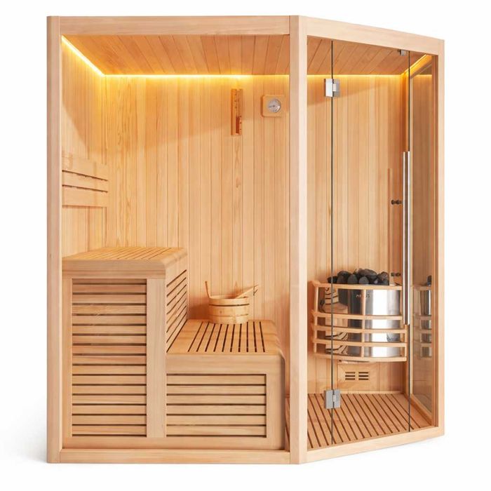 Sauna Tradicional de Madeira para Interior–4 Pessoas e Fogão Elétrico