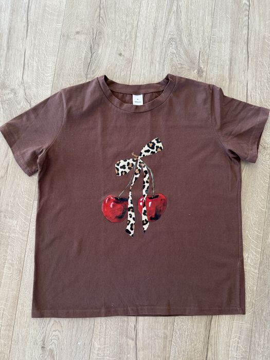 Tshirt koszulka z wisienkami bawełna