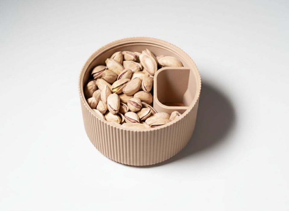 Caixa para frutos sevos e lanches.