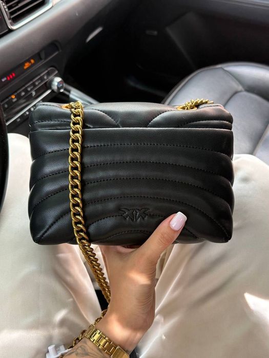 Сумка Pinko Love Bag / сумочка пінко лав беґ чорна біла