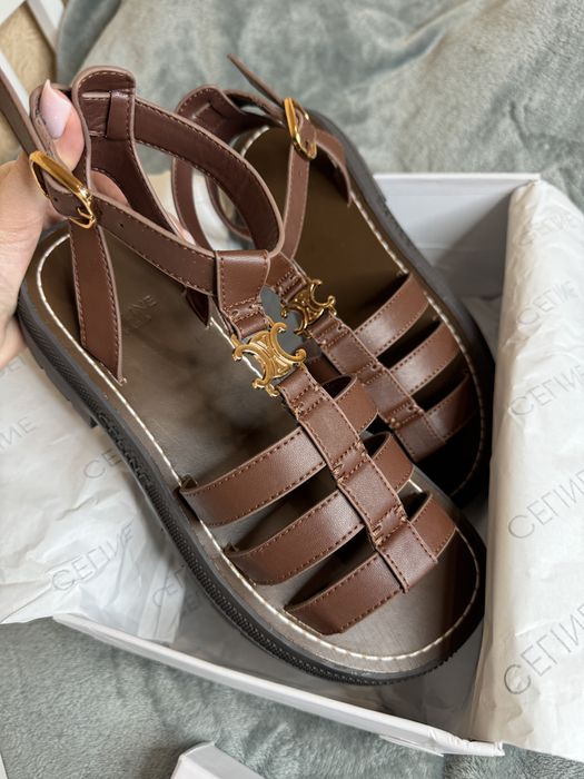 Босоніжки коричневі, гладіатори celine, селін gladiator