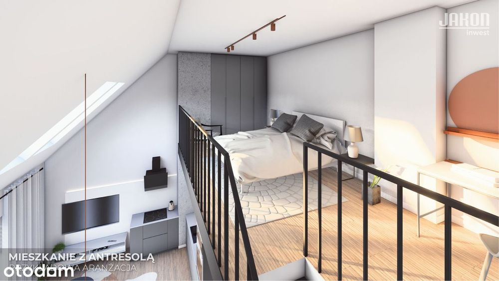 53 m² | mieszkanie dwupoziomowe z balkonem | Brzeg