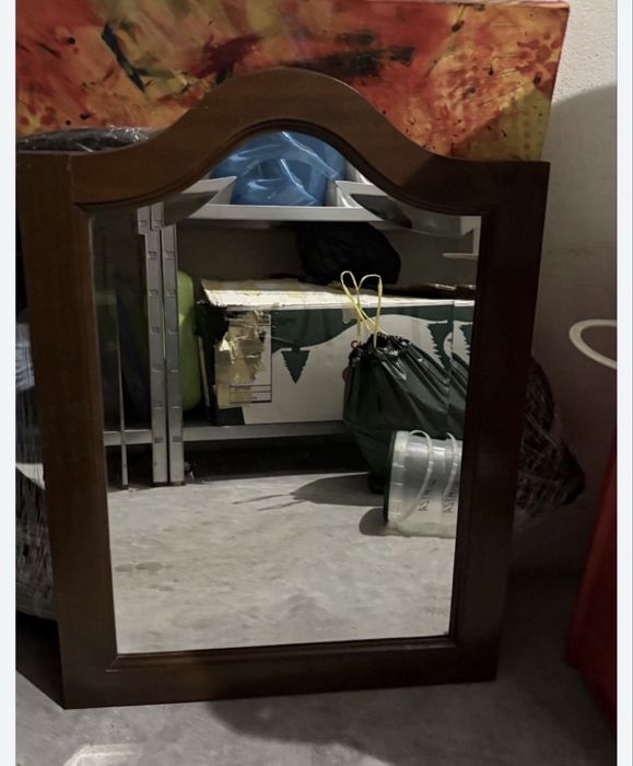 Espelho rebordo castanho