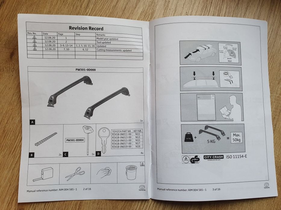 Bagażnik dachowy toyota Yaris IV oryginalny