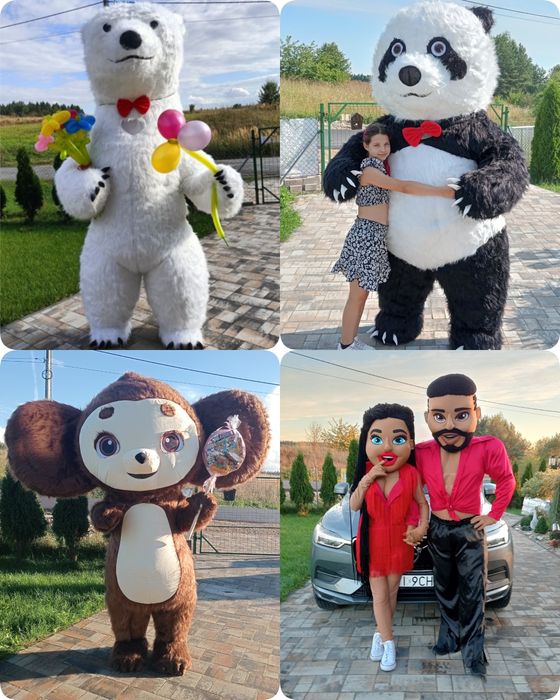 Biały Miś LUKSUS Żywa maskotka na wesele urodziny Tańczace lalki Panda