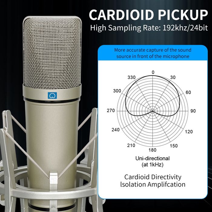 U87  AI XLR Мікрофон конденсаторний студія звукозапису  демо  запис