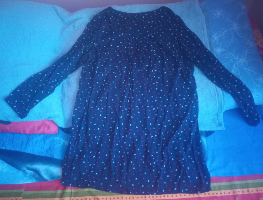 Sukienka damska granatowa w serca i kotwice r. XL