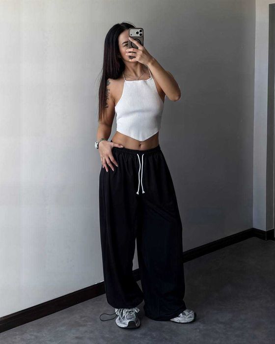 женские штани оверсайз широкі двухнитка спортивние штани жіночі