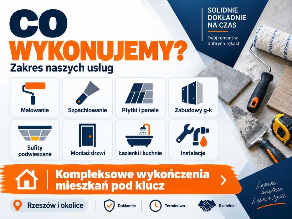 Remonty mieszkań i domów Rzeszów | Wykończenia wnętrz | Pod klucz
