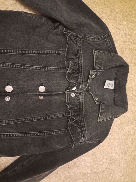 Czarna szara katana jeans falbanka H&M rozmiar 110/116/122
