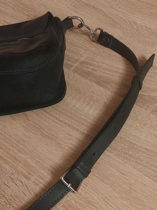 Сумка шкіряна жіноча невелика темно-зелена